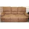 Image 1 : NEW BROWN MICROFIBRE RECLINING BROWN SOFA