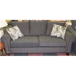 SHOWHOME NEW FABRIC SOFA WITH ACCENT CUSHIONS