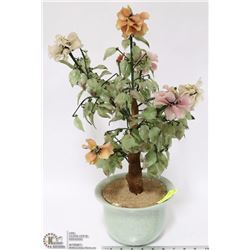 NATURAL STONE FLOWER TREE ORNAMENT