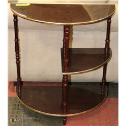 3-TIER 1/2-MOON SHAPED SIDE TABLE