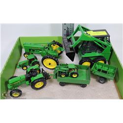 7PC OF JOHN DEERE FARM MACHINERY (METAL)