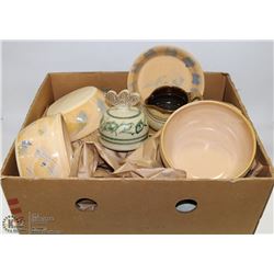 BOX OF SIGNED CERAMIC BOWLS AND MORE.....