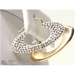 #26-10K YELLOW GOLD SWAROVSKI CRYSTAL EARRINGS