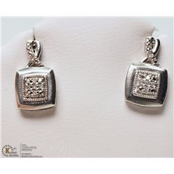 #33-STERLING SILVER DIAMOND EARRINGS