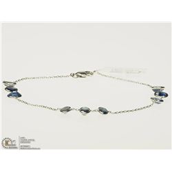 #34-14K WHITE GOLD SAPPHIRE BRACELET
