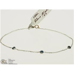#36-14K WHITE GOLD BLUE DIAMOND BRACELET
