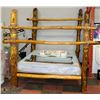 Image 1 : KING SIZE SOLID WOOD RUSTIC BED FRAME