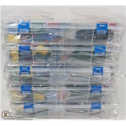 5 CRAFT KITS IN PLASTIC STORAGE CASES. EACH KIT