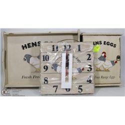 3PC HENS EGG SET DECOR
