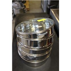 LOT OF 5 STAINLESS STEEL COLANDERS