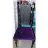Image 1 : BLACK WOODEN DECOR CHAIR WITH VELOUR PURPLE
