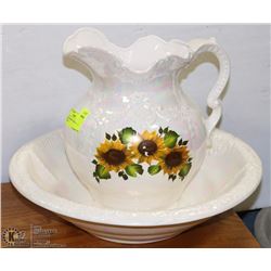 LARGE MOTHER OF PEARL STYLE PITCHER &