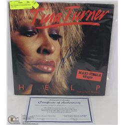 TINA TURNER AUTOGRAPHED HELP LP W/ COA