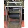 Image 1 : METAL AND TEMPERED GLASS SHELVING UNIT 35" TALL
