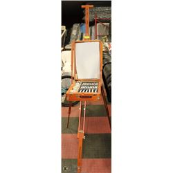 FOLD UP ARTIST EASEL W/ CONTENTS