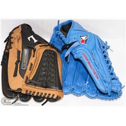 TWO NEW BASEBALL GLOVES,LOUISVILLE SLUGGER AND