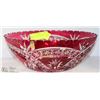 Image 1 : IMPERIAL RED CUT CRYSTAL BOWL