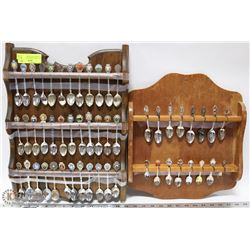 BOX  WITH ASSORTED COLLECTION OF SPOONS AND RACKS
