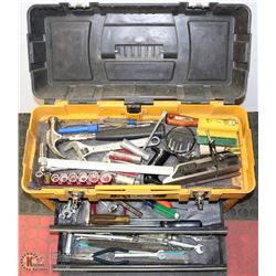 LARGE WATERLOO TOOLBOX FULL OF TOOLS (YELLOW)