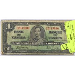1937 CANADIAN $1 DOLLAR BILL