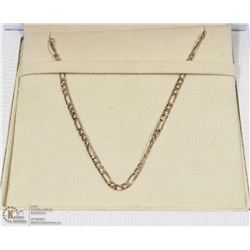 10 KT GOLD FIGARO LINK 19 INCH NECKLACE -
