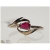 Image 1 : #41-18K WHITE GOLD RUBY & DIAMOND RING
