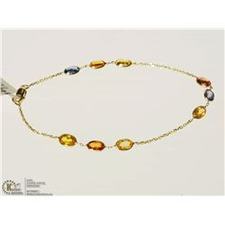 #43-14K YELLOW GOLD SAPPHIRE BRACELET