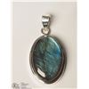 Image 1 : #48-STERLING SILVER LARGE LABRADORITE PENDANT