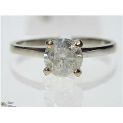 #50-14K WHITE GOLD DIAMOND SOLITAIRE RING