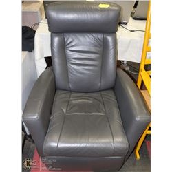 GREY LEATHER RECLINING CHAIR