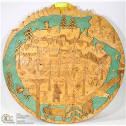 30" WOOD CARVED WALL HANGING