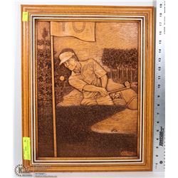 3D WOOD CARVED  ART OF A "GOLFER" BY KIM MURRAY