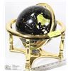 Image 1 : STONE GLOBE WITH BRASS COLORED STAND