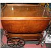 Image 1 : VINTAGE WOODEN TEA CART WITH REMOVEABLE TRAY