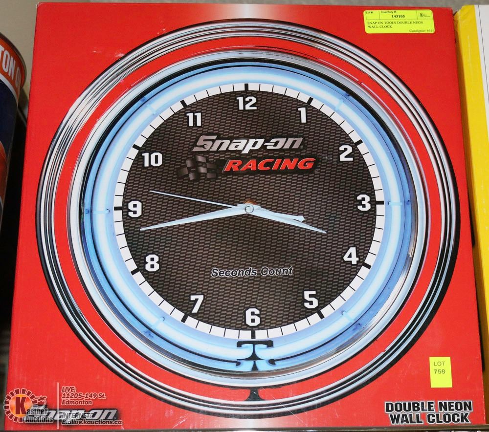SNAP ON TOOLS DOUBLE NEON WALL CLOCK