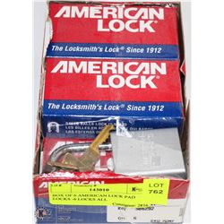 BOX OF 6 AMERICAN LOCK PAD LOCKS -6 LOCKS ALL