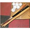 Image 1 : BOX W / 3 SOFTBALL BATS AND 6 BALLS