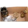 Image 1 : ESTATE BOX WITH SILVERWARE, VASE AND MORE