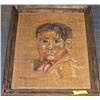 Image 1 : ESTATE BURLAP PAINTING