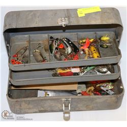 VINTAGE TACKLE BOX WITH CONTENTS