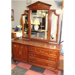 CHERRYWOOD DRESSER WITH MIRROR