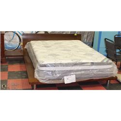 SHOWHOME WALNUT COLOR QUEEN BED FRAME