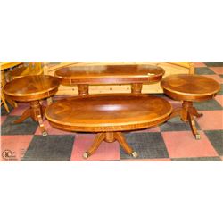 4PC SOLID CHERRY COFFEE, END AND SOFA TABLE SET