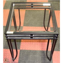METAL AND GLASS END TABLE