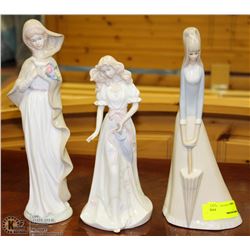 SET OF 3 PORCELAIN SPANISH STYLE ORNAMENTS