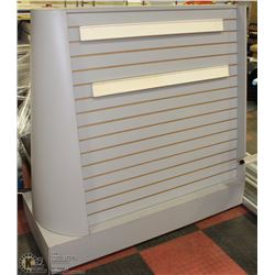 DOUBLE SIDED SLAT WALL DISPLAY ON WHEELS