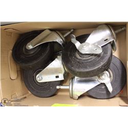 4 SWIVEL 5" HEAVY DUTY CASTORS INCL 2 ARE LOCKING