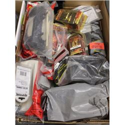 BOX OF CAR AUDIO ACCESSORIES , PATCH CORDS,