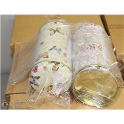 120 ASSORTED CANDLE TINS WITH A VARIETY OF SAYINGS