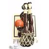 Image 1 : BASKETBALL FIGURINE  PLAYER IN BASKET WALL MOUNT